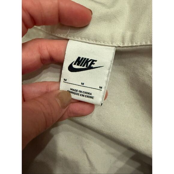 Nike Off-White Canvas Half Zip Long Sleeve Oversized Windrunner Jacket Medium - Picture 4 of 6